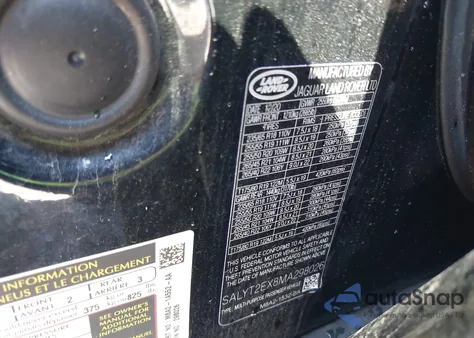 2021 Land Rover Range Rover Velar P250 R-Dynamic S z USA, uszkodzony, nr VIN SALYT2EX8MA298026